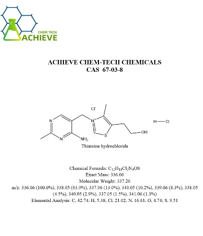 Thiamine hydrochloride structure CAS 67-03-8 | Shaanxi BLOOM Tech Co., Ltd Thiamine hydrochloride structure CAS 67-03-8 | Shaanxi BLOOM Tech Co., Ltd